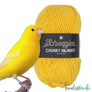 Scheepjes Chunky Monkey 2004 Canary - kanárisárga akril fonal - yellow acrylic yarn