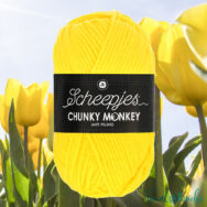 Scheepjes Chunky Monkey 2008 Yellow - élénk citromsárga akril fonal - yellow acrylic yarn - kép2