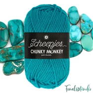 Scheepjes Chunky Monkey 2012 - türkizkék akril fonal - turquoise acrylic yarn - kép2