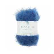 Ricorumi Furry Furry 020 Night Blue  - faux fur carry-along yarn - kék szőrös kísérőfonal