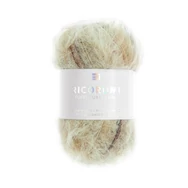 Ricorumi Furry Furry Print 003 Beige - faux fur carry-along yarn - szőrös kísérőfonal