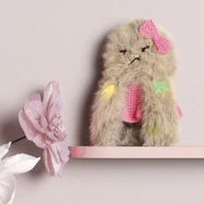 Ricorumi Furry Furry Print 003 Beige - faux fur carry-along yarn - szőrös kísérőfonal