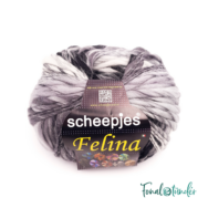 Scheepjes Felina 021 - fekete-fehér gyapjú fonal - black-white gradient yarn blend