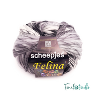 Scheepjes Felina 021 - fekete-fehér gyapjú fonal - black-white gradient yarn blend Scheepjes Felina 021 - fekete-fehér gyapjú fonal - black-white gradient yarn blend