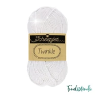 Scheepjes Twinkle 901 - csillogó fehér pamut fonal - glittering white cotton yarn