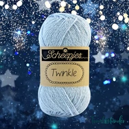 Scheepjes Twinkle 907 - csillogó kék pamut fonal - glittering blue cotton yarn - 02