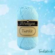 Scheepjes Twinkle 919 - csillogó világoskék pamut fonal - glittering blue cotton yarn - 02