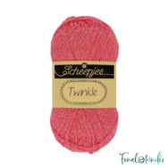 Scheepjes Twinkle 929 - csillogó élénk rózsaszín pamut fonal - glittering vivid-pink cotton yarn