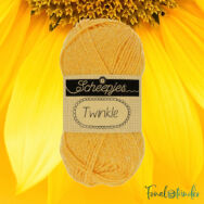 Scheepjes Twinkle 936 - csillogó napsárga pamut fonal - glittering yellow cotton yarn