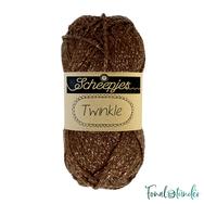 Scheepjes Twinkle 939 - csillogó csokibarna pamut fonal - glittering brown cotton yarn Scheepjes Twinkle 939 - csillogó csokibarna pamut fonal - glittering brown cotton yarn