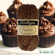 Scheepjes Twinkle 939 - csillogó csokibarna pamut fonal - glittering brown cotton yarn Scheepjes Twinkle 939 - csillogó csokibarna pamut fonal - glittering brown cotton yarn