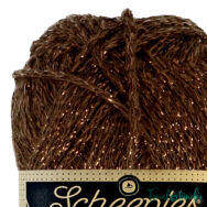 Scheepjes Twinkle 939 - csillogó csokibarna pamut fonal - glittering brown cotton yarn