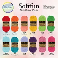 Scheepjes Softfun Color Pack - Rainbow - 12 gombolyag fonal  - 12 balls of yarn