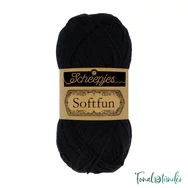 Scheepjes Softfun 2408 Black - fekete - pamut-akril fonal - yarn blend