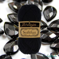 Scheepjes Softfun 2408 Black - fekete - pamut-akril fonal - yarn blend
