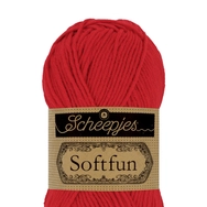 Scheepjes Softfun 2410 Candy Apple - red - almapiros - pamut-akril fonal - yarn blend