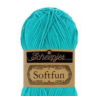 Scheepjes Softfun 2423 Bright Turquoise - világos türkizkék - pamut-akril fonal - yarn blend Scheepjes Softfun 2423 Bright Turquoise - világos türkizkék - pamut-akril fonal - yarn blend