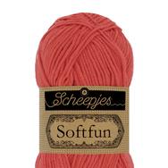 Scheepjes Softfun 2449 Salmon - red - lazacpiros - pamut-akril fonal - yarn blend Scheepjes Softfun 2449 Salmon - red - lazacpiros - pamut-akril fonal - yarn blend