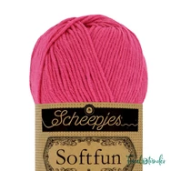 Scheepjes Softfun 2495 Hot Pink - élénk rózaszín - pamut-akril fonal - yarn blend