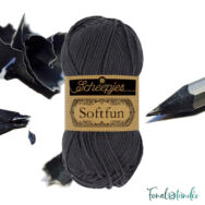 Scheepjes Softfun 2601 Graphite - dark gray - sötét szürke - pamut-akril fonal - yarn blend