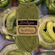 Scheepjes Softfun 2616 Pickle green - zöld pamut-akril fonal - yarn blend