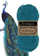 Scheepjes Softfun 2649 Peacock - blue - pávakék - pamut-akril fonal - yarn blend