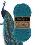 Scheepjes Softfun 2649 Peacock - blue - pávakék - pamut-akril fonal - yarn blend Scheepjes Softfun 2649 Peacock - blue - pávakék - pamut-akril fonal - yarn blend