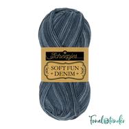Scheepjes Softfun Denim 501 - blue - sötétkék - pamut-akril fonal - yarn blend Scheepjes Softfun Denim 501 - blue - sötétkék - pamut-akril fonal - yarn blend