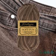 Scheepjes Softfun Denim 510 - brown - barna - pamut-akril fonal - yarn blend - 02 Scheepjes Softfun Denim 510 - brown - barna - pamut-akril fonal - yarn blend - 02