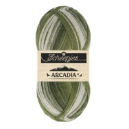 Scheepjes Arcadia 905 Rainforest - zöld-szürke gyapjú zoknifonal - wool sockyarn