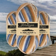 Scheepjes Arcadia Striped 910 - csíkos gyapjú zoknifonal - wool sockyarn