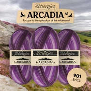 Scheepjes Arcadia 901 Erica - rózsaszín-lila gyapjú zoknifonal - wool sockyarn - 02