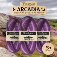 Scheepjes Arcadia 901 Erica - rózsaszín-lila gyapjú zoknifonal - wool sockyarn - 02