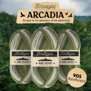 Scheepjes Arcadia 905 Rainforest - zöld-szürke gyapjú zoknifonal - wool sockyarn - 02