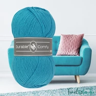 Durable Comfy 373 Cyan Blue - türkizkék mikroszálas akril fonal - acrylic yarn