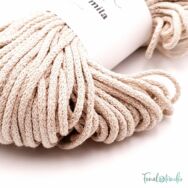 MILA Sznur cotton cord - light beige - pamut zsinórfonal - világos drapp - 3mm - 02