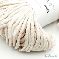 MILA Sznur cotton cord - light beige pearl glitter - pamut zsinórfonal - világos drapp gyöngyház fénnyel - 3mm - 02 MILA Sznur cotton cord - light beige pearl glitter - pamut zsinórfonal - világos drapp gyöngyház fénnyel - 3mm - 02