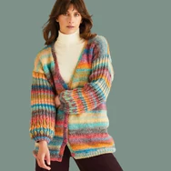 DMC Pirouette XL - rózsaszín-narancs-kék - színváltós fonal - self-striping yarn - 03