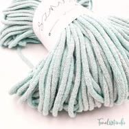 MILA Sznur cotton cord - light green-gray - pamut zsinórfonal - világos szürke-zöld - 5mm - közeli kép MILA Sznur cotton cord - light green-gray - pamut zsinórfonal - világos szürke-zöld - 5mm - közeli kép