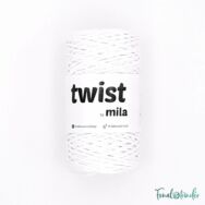 MILA Twist cotton cord - white - sodort pamut zsinórfonal - fehér - 3mm