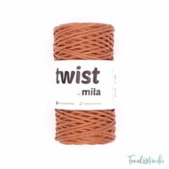 MILA Twist cotton cord - cinnamon brown - sodort pamut zsinórfonal - fahéj barna - 3mm