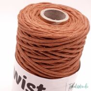 MILA Twist cotton cord - cinnamon brown - sodort pamut zsinórfonal - fahéj barna - 3mm - kep2