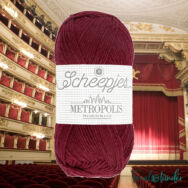 Scheepjes Metropolis 057 Milan - sötét vörös gyapjú fonal - deep red wool yarn - kép2