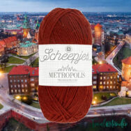 Scheepjes Metropolis 064 Krakow - barnás vörös gyapjú fonal - red and brown wool yarn - kep2