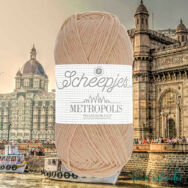 Scheepjes Metropolis 068 Mumbai - rózsaszínes drappos gyapjú fonal - pink-creme wool yarn - 2
