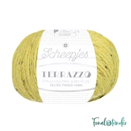 Scheepjes Terrazzo 701 Girasole - napsárga gyapjú fonal - yellow tweed wool yarn
