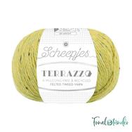 Scheepjes Terrazzo 703 Oro - zöldessárga gyapjú fonal - greenish yellow tweed wool yarn Scheepjes Terrazzo 703 Oro - zöldessárga gyapjú fonal - greenish yellow tweed wool yarn