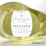 Scheepjes Terrazzo 705 Crisoberillo - sárgászöld gyapjú fonal - yellowish green tweed wool yarn - 02