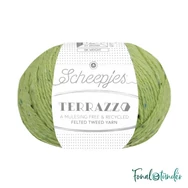 Scheepjes Terrazzo 708 Pistacchio - világoszöld gyapjú fonal - green tweed wool yarn