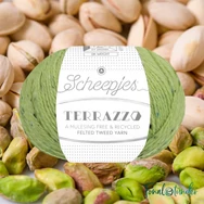Scheepjes Terrazzo 708 Pistacchio - világoszöld gyapjú fonal - green tweed wool yarn